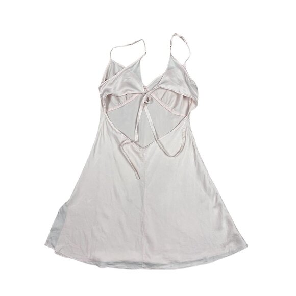 Vtg Y2K Victorias Secret 100% Silk Nightgown Tie Back Medium Pink Slip Lingerie - Picture 4 of 7